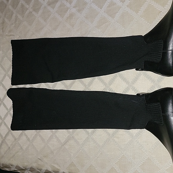 TAMARA MELLON x KARLA WELCH BLACK "RALLY CRY " OVER THE KNEE SOCK BOOTS - Picture 12 of 14